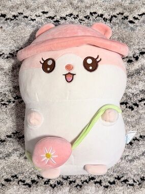 Kawaii limited edition Pink & White Animal Stuffed Toy with Floral Purse